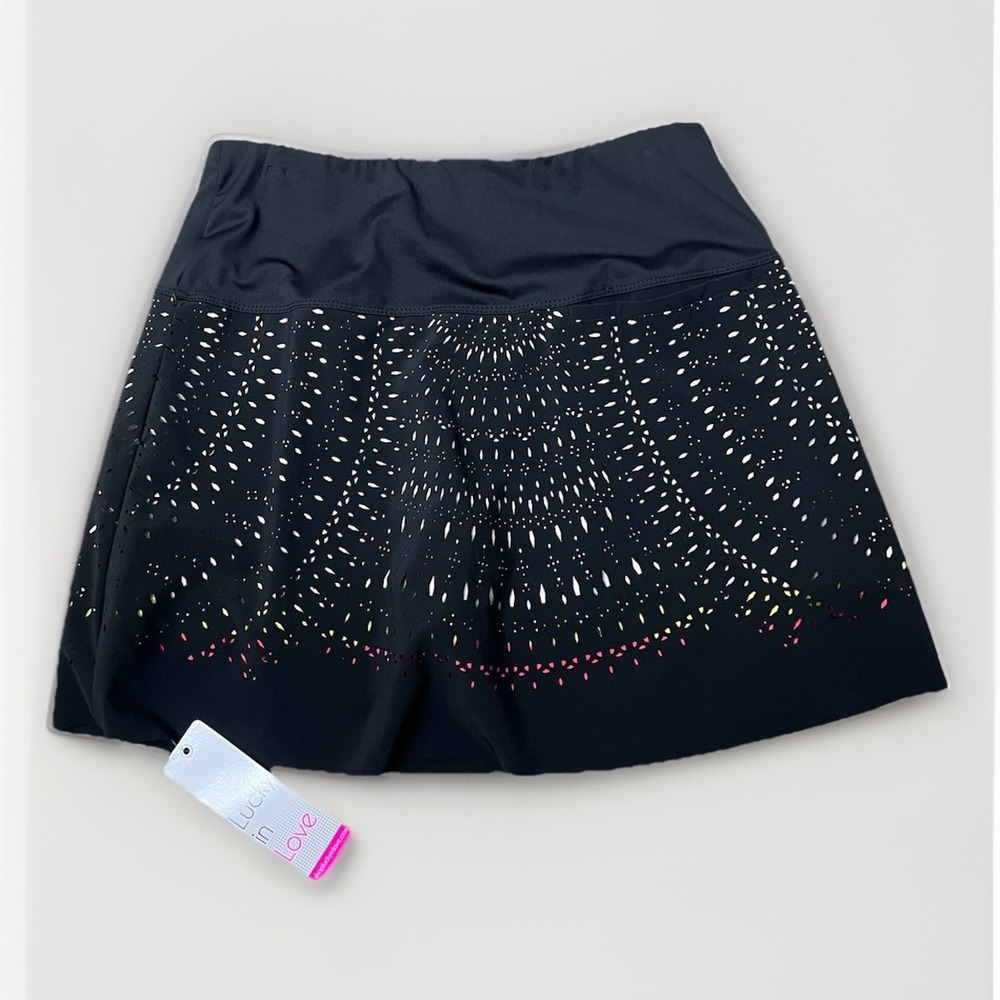 Lucky In Love Tennis Skirt Skort Santa Fe Small Laser Cut NWT
